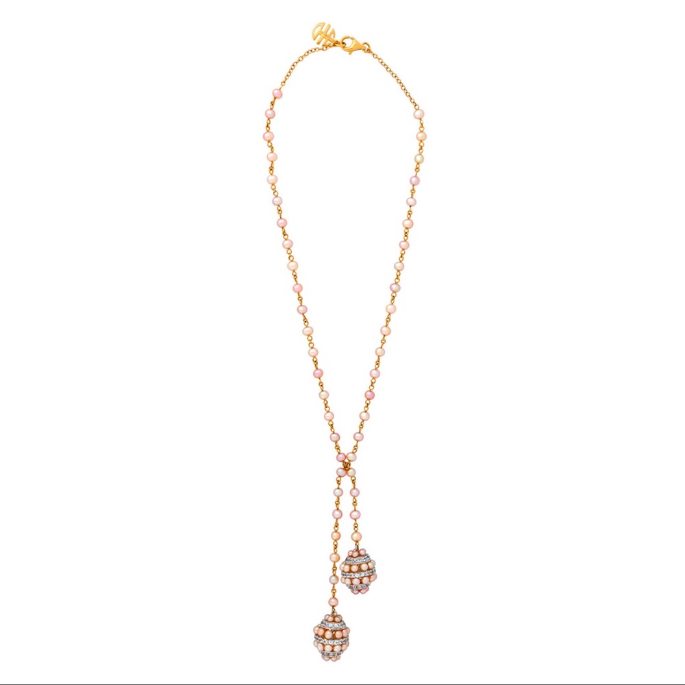 New Mimi Milano pearl sapphire 18K gold necklace